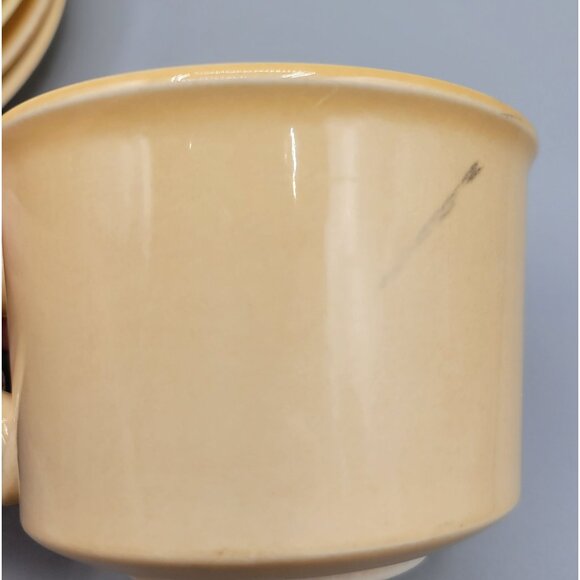 Pharohs Gold Taylor Smith Taylor TST Coffee Cups Saucers Ironstone Set of 4 - Picture 8 of 10